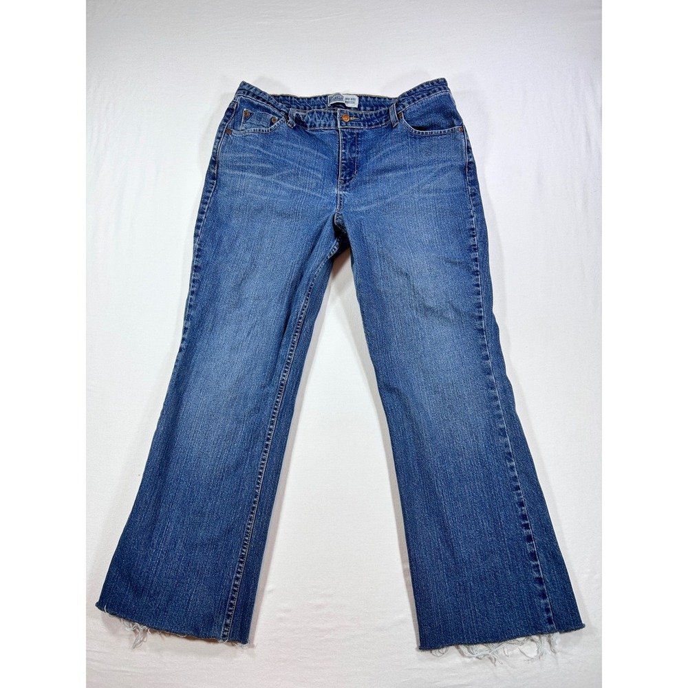 Signature by Levi Strauss & Co Mid Rise Bootcut Jeans Blue Raw Hem 16 Long